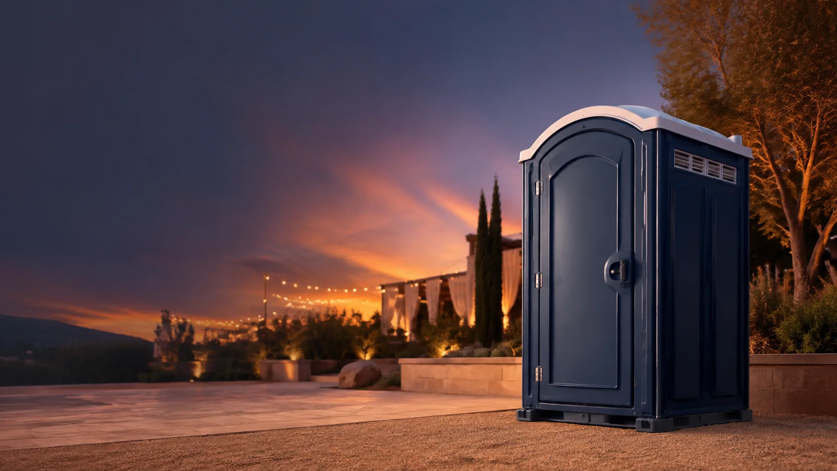 Portable restroom shown for rental planning in Salem, NH